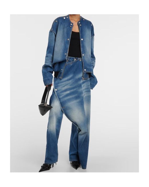 Y. Project Blue Snap Off Denim Bomber Jacket
