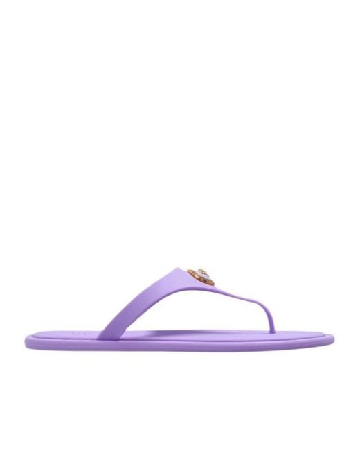 Versace Purple Alia Thong Strap Flat Sandals
