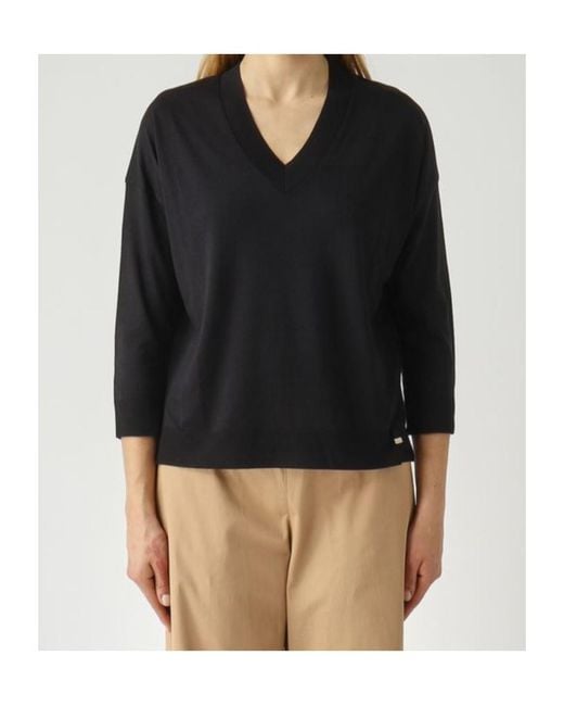 Herno Black V-Neck Knitted Jumper