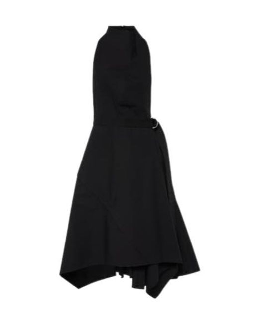 Proenza Schouler Black Yoko Cotton-Blend Poplin Wrap Dress
