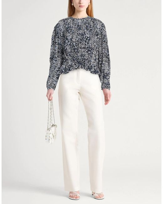 Isabel Marant Gray Ruffled Long Sleeve Top