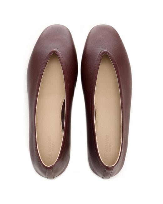 Le Monde Beryl Brown Luna Leather Slippers