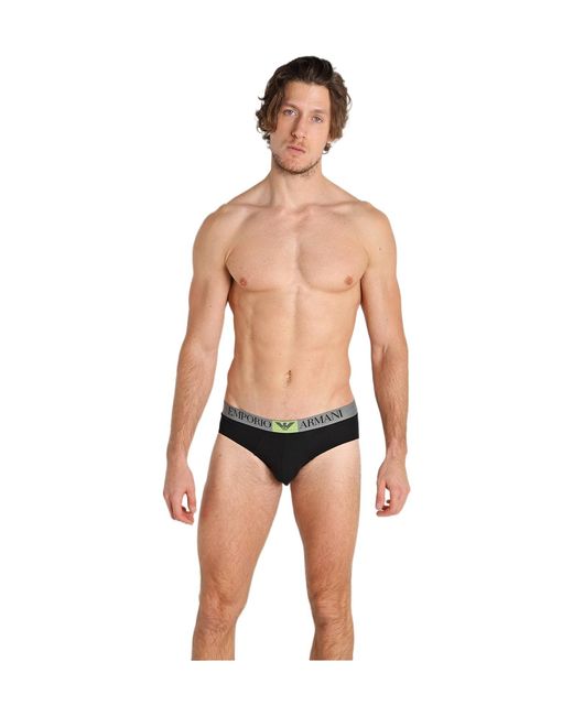 Emporio Armani Black Elastic Waist Underwear for men