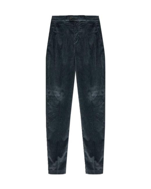 Eleventy Blue Corduroy Pleated Pants for men