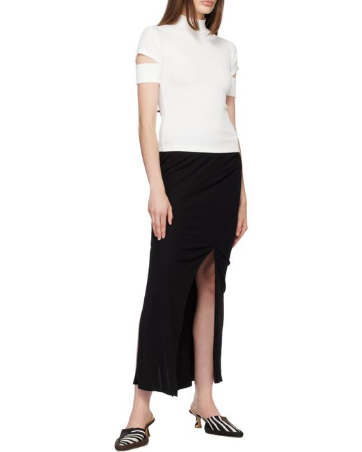 Helmut Lang White Cut-Out Sleeves Blouse