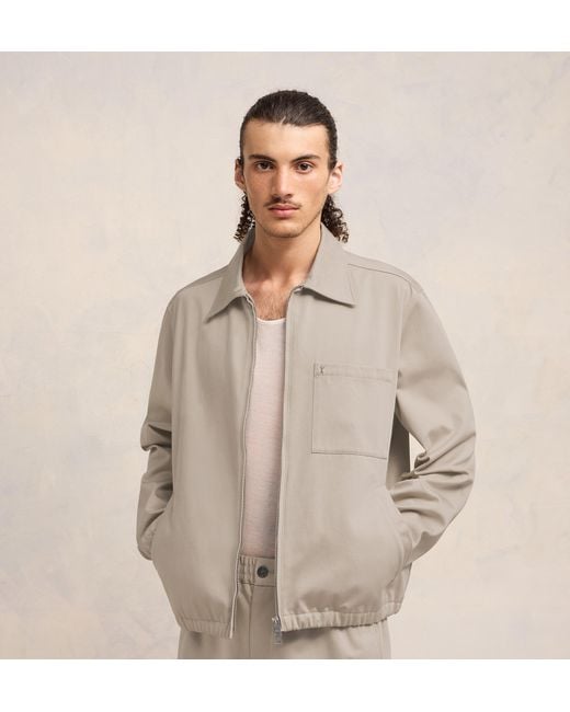 AMI Natural Long-Sleeved Zipped Bomber Jacket for men