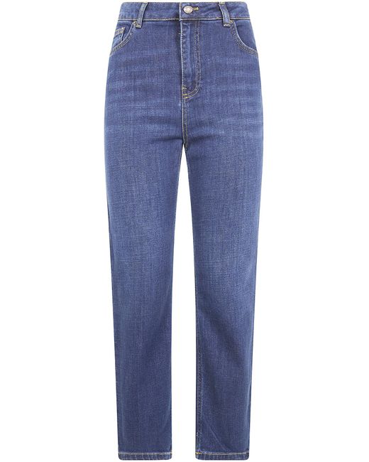 Twinset Blue Five-Pocket Cropped Jeans