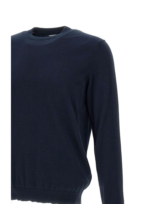 Eleventy Blue Long-Sleeve Knitted Jumper for men
