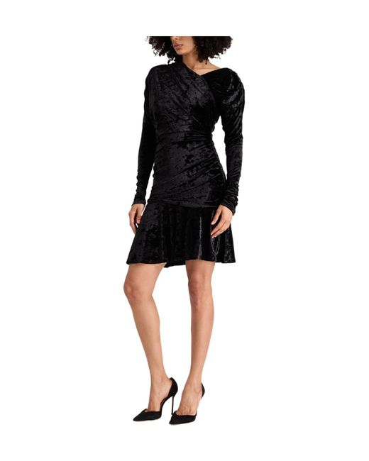 Ganni Black Minimalist Velvet Dress