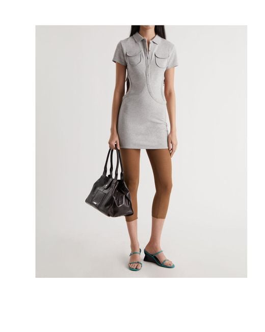 Paloma Wool Gray Susana Cut-Out Button-Up Dress