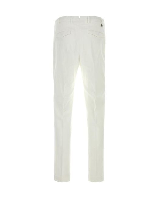Pt Pantaloni White Casual Trousers With Belt Loops for men