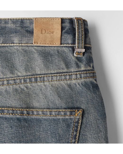 Dior Blue Flared Embroidered Jeans