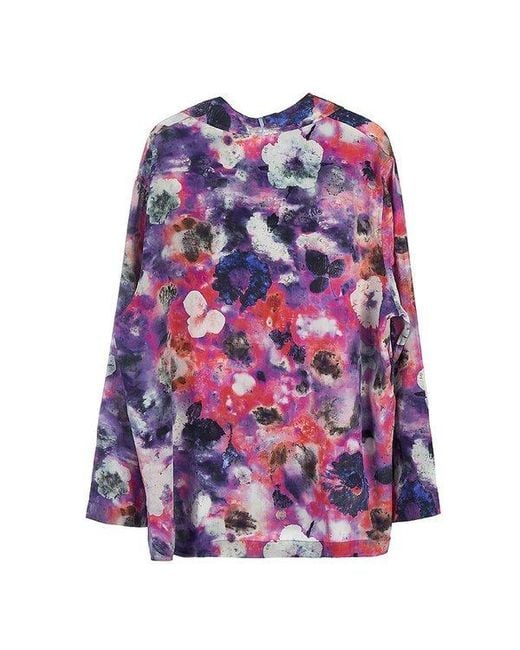 McQueen Purple Mcq Floral Printed Relaxed Fit Shirt