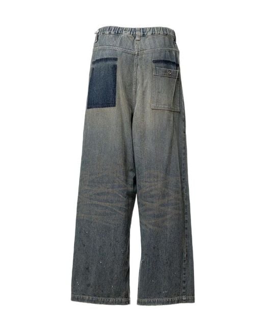 Maison Mihara Yasuhiro Gray Distressed Wide Leg Jeans for men