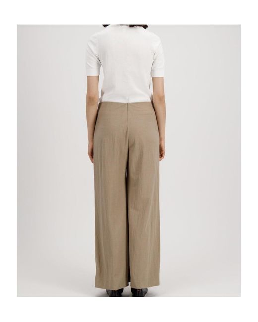 Harris Wharf London Natural Wide-Leg Pants