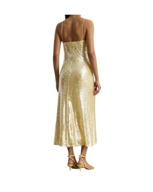 Ralph Lauren Natural Woven "Slip Dress" Midi Dress