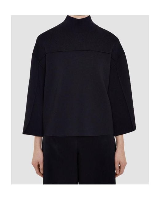 Joseph Blue High Neck Boxy Top