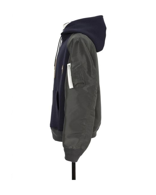 Sacai Blue Sponge Sweat Hoodie for men