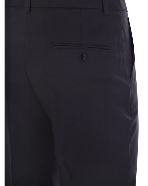 Weekend by Maxmara Blue Canon Wool Cigarette Trousers