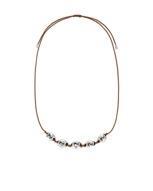 Fendi Metallic Shell Ff Necklace for men