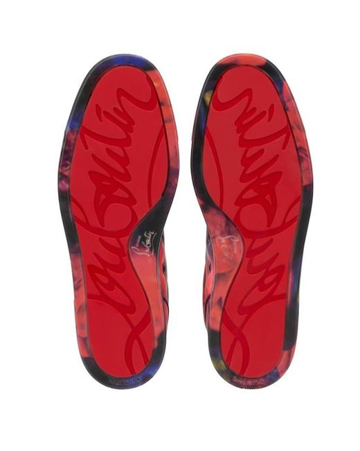 Christian Louboutin Red Low-Cut Lace-Up Sneakers for men