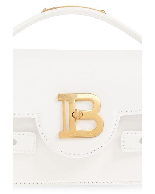 Balmain White B Buzz 24 Handbag
