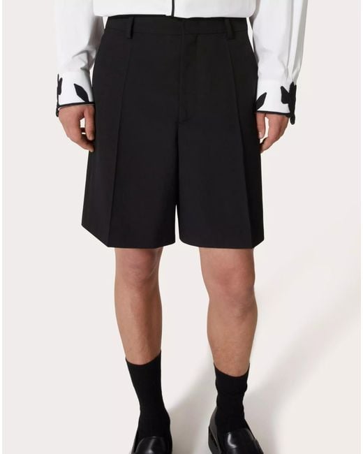 Valentino Black Mid-Rise Beruda Shorts for men