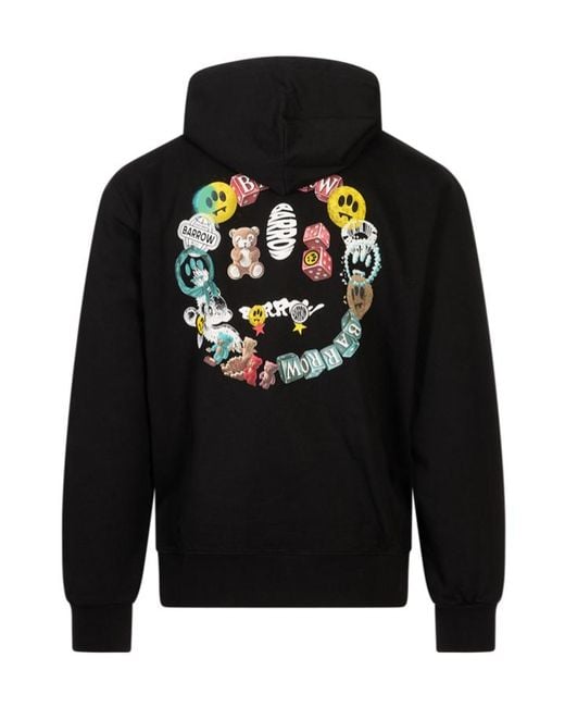 Barrow Black Logo Printed Hoodie for men