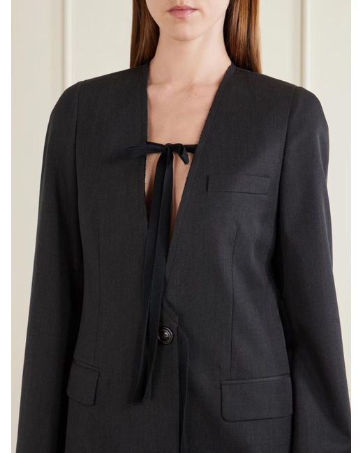 Maison Margiela Blue Tie-Detailed Wool Blazer