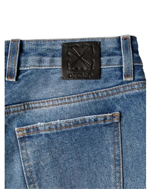 Off-White c/o Virgil Abloh Blue Logo Patch Flared Jeans