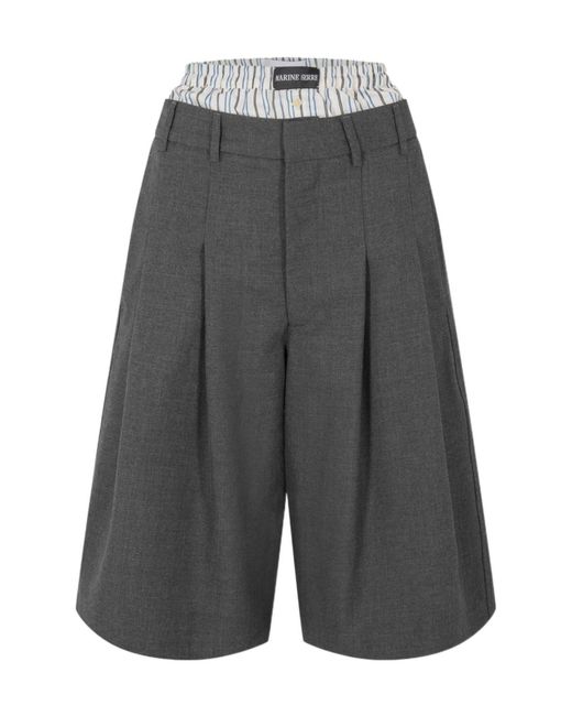 MARINE SERRE Gray Tailored Shorts