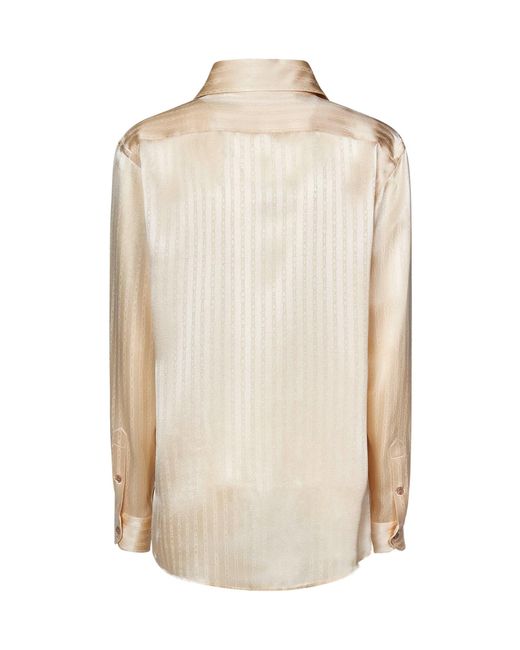 Tom Ford White Whitney Striped Fluid Shirt