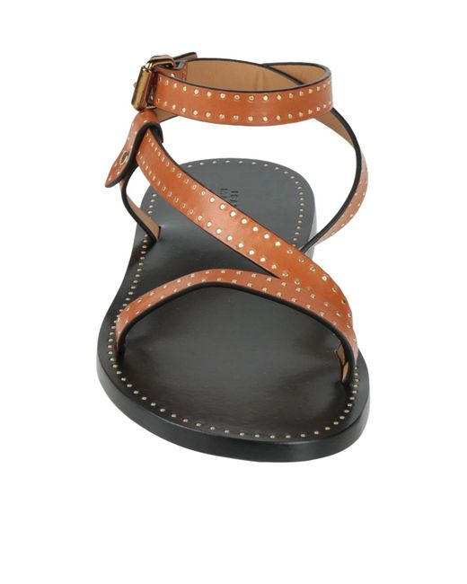 Isabel Marant Brown Minimalist Genuine Leather Sandals