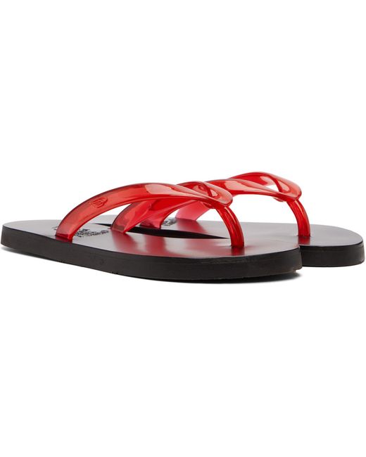 Ancient Greek Sandals Red Thong Flip-Flops Slides