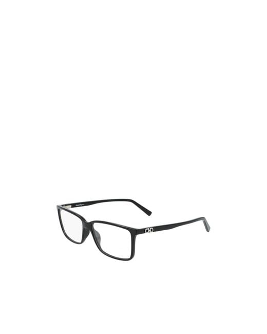 Ferragamo White Rectangle Acetate Glasses for men