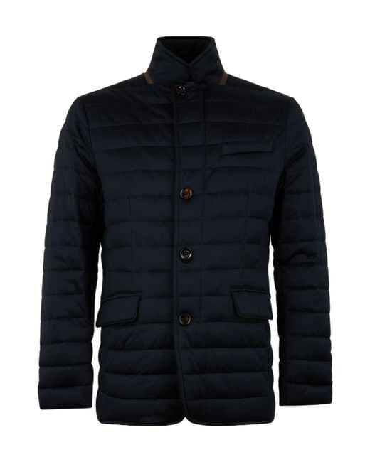 Moorer Blue Long-Sleeved Down Jacket for men