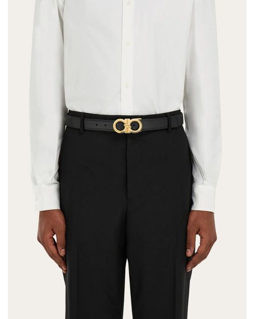 Ferragamo White Ferragamo Reversible Gancini Buckle Belt for men