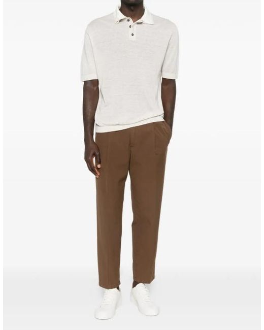 Eleventy White Collared Button Polo Shirt for men