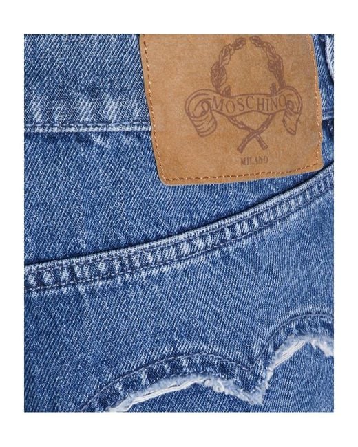 Moschino Blue Denim Shorts With Belt Loops