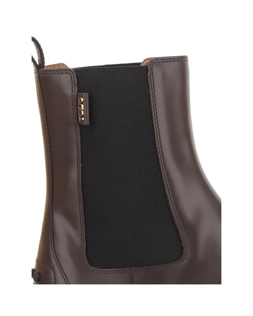 Tod's Brown Round-Toe Short Boots