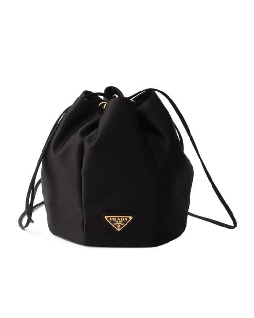 Prada Black Satin Mini Bucket Bag