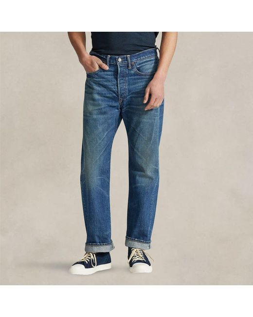 RRL Blue Ralph Lauren Mid-Rise Denim Jeans for men