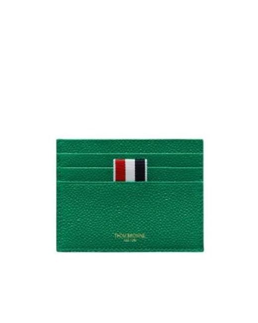 Thom Browne Green Pebble-Leather Cardholder for men