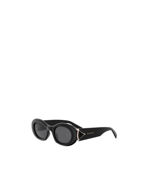 BVLGARI White Bulgari Oval Frame Sunglasses