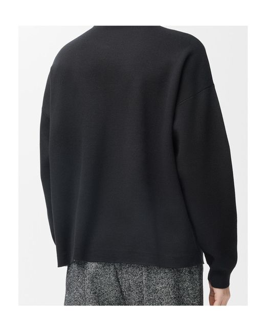 Loewe Black Logo-Intarsia Crewneck Jumper for men