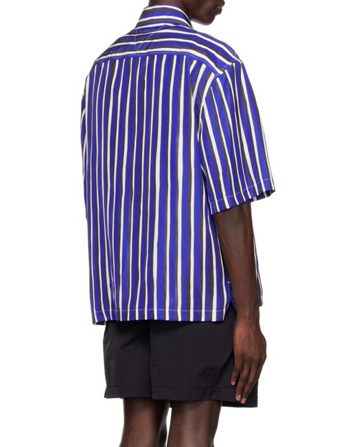 Bottega Veneta Blue Stripe Printed Shirt for men