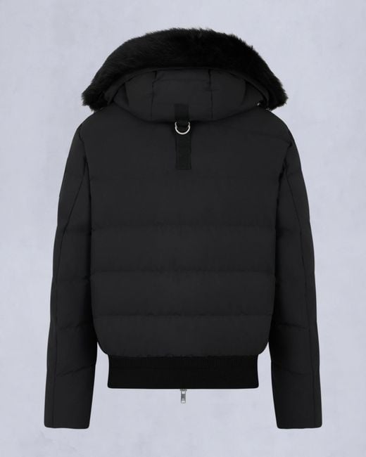 Moose Knuckles Black Cloud Shearing Bomber Jacket for men