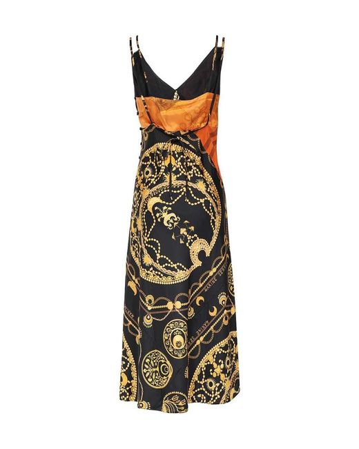 MARINE SERRE White Ornament Jewelry-Print Regenerated-Silk Dress