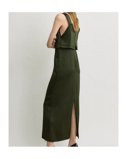 Totême Green Totême V-Neck Slip Dress