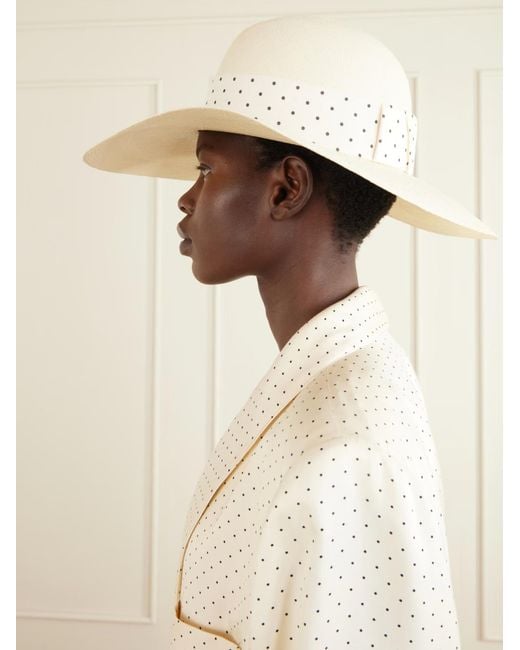 Tom Ford White Raffia Wide Brim Hat